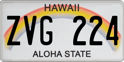 HI license plate ZVG224