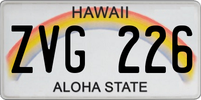 HI license plate ZVG226