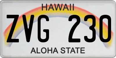 HI license plate ZVG230