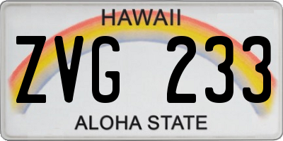 HI license plate ZVG233