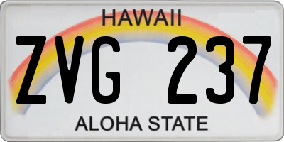 HI license plate ZVG237