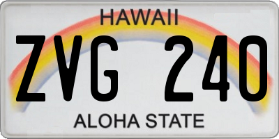 HI license plate ZVG240