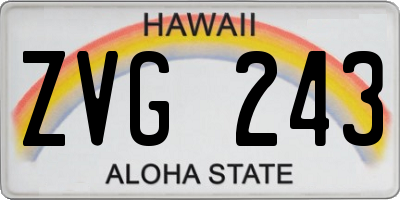 HI license plate ZVG243