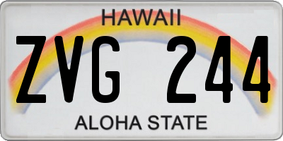 HI license plate ZVG244