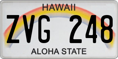 HI license plate ZVG248