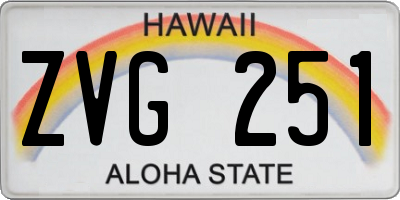 HI license plate ZVG251