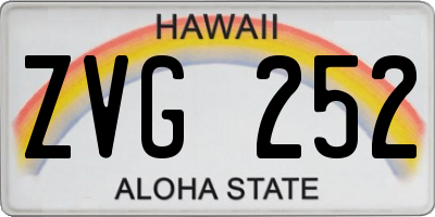 HI license plate ZVG252