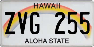 HI license plate ZVG255