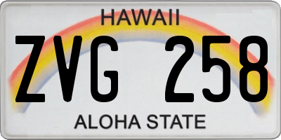 HI license plate ZVG258
