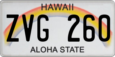 HI license plate ZVG260