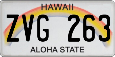 HI license plate ZVG263
