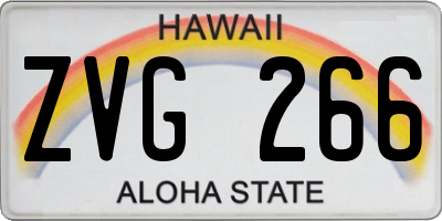 HI license plate ZVG266