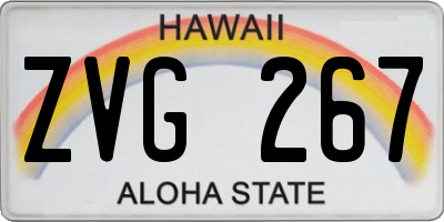 HI license plate ZVG267