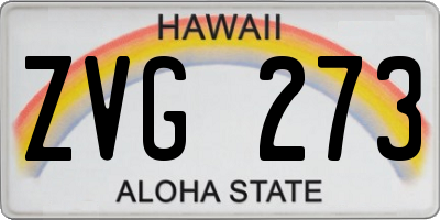 HI license plate ZVG273