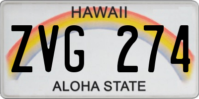 HI license plate ZVG274