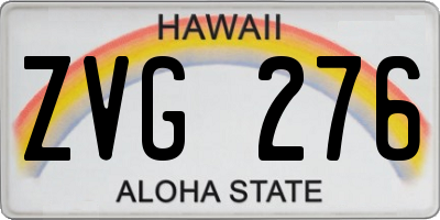 HI license plate ZVG276