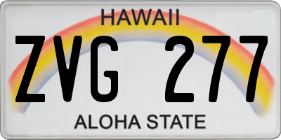 HI license plate ZVG277