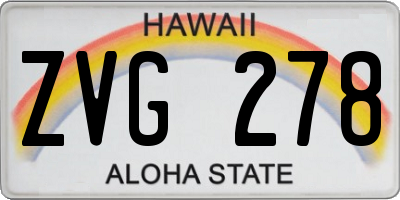 HI license plate ZVG278