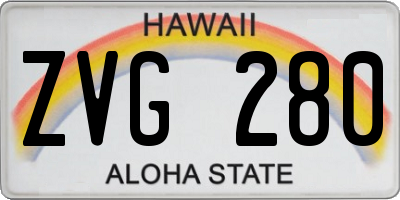 HI license plate ZVG280