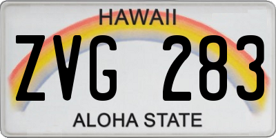 HI license plate ZVG283