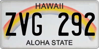 HI license plate ZVG292