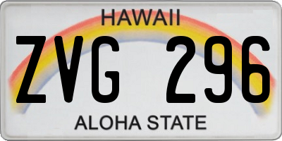 HI license plate ZVG296