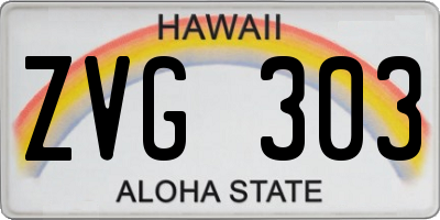 HI license plate ZVG303
