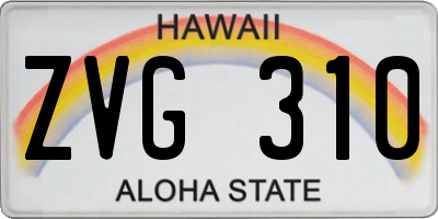 HI license plate ZVG310