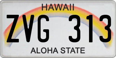 HI license plate ZVG313