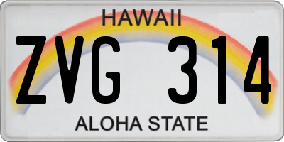 HI license plate ZVG314