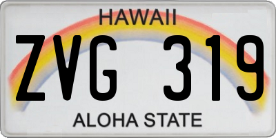 HI license plate ZVG319