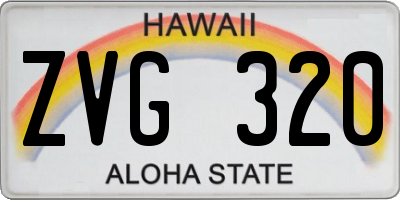 HI license plate ZVG320