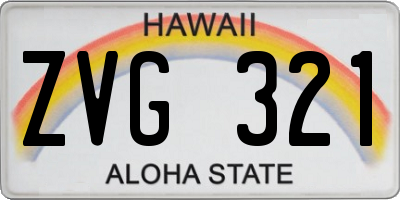 HI license plate ZVG321