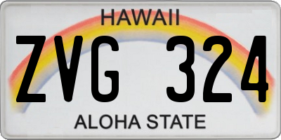 HI license plate ZVG324
