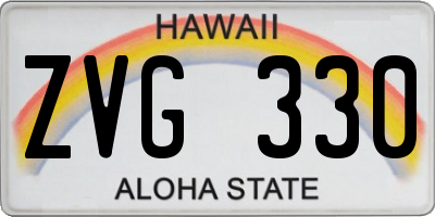 HI license plate ZVG330