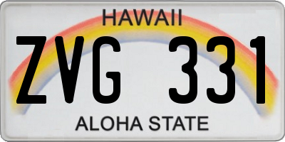 HI license plate ZVG331