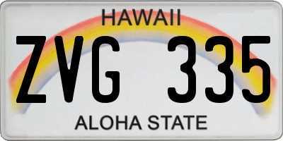 HI license plate ZVG335