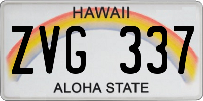 HI license plate ZVG337