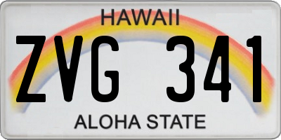 HI license plate ZVG341