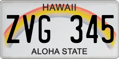 HI license plate ZVG345