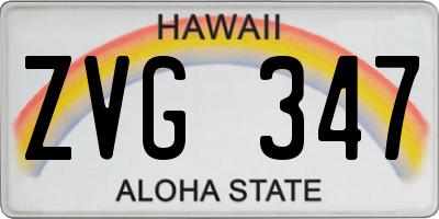 HI license plate ZVG347