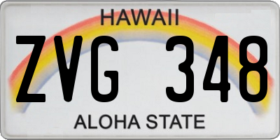 HI license plate ZVG348