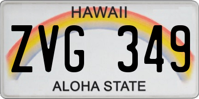 HI license plate ZVG349