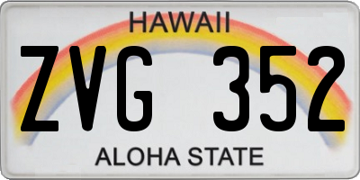 HI license plate ZVG352
