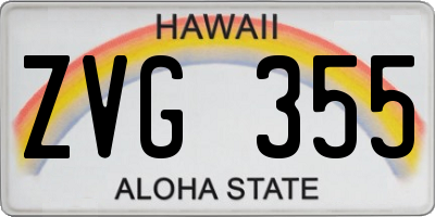 HI license plate ZVG355