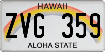 HI license plate ZVG359