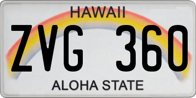 HI license plate ZVG360