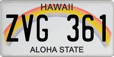 HI license plate ZVG361