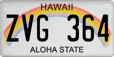 HI license plate ZVG364