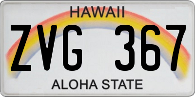HI license plate ZVG367